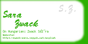 sara zwack business card